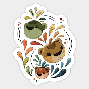 Doodle Bears Illustration Sticker